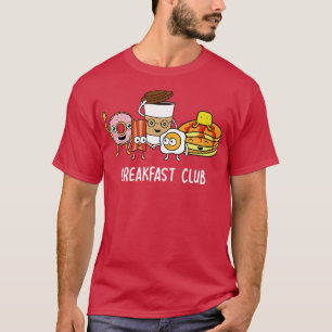 Camiseta Clube do Café da Manhã T Cute Kawaii Parody Comida