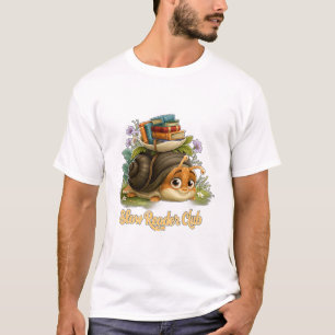 Camiseta Clube do Leitor Lento Caracol Fofo Com Livros