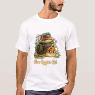 Camiseta Clube do Leitor Lento Caracol Fofo Com Livros