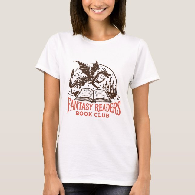 Camiseta clube do livro de leitores de fantasia (Frente)