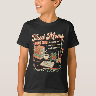 Camiseta Clube do Livro de Mães Cansadas Design Retro Fino