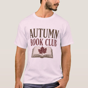 Camiseta Clube do Livro de Outono Design de Leitor Vintage
