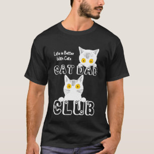 Camiseta Clube do Pai de Gato Engraçado Aniversário do Mari