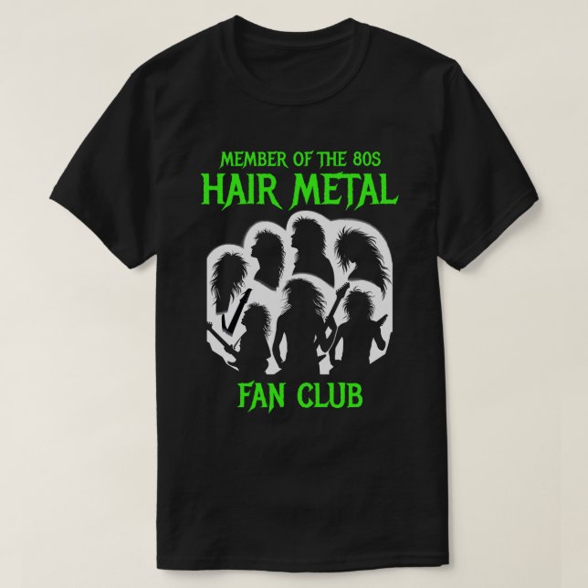 Camiseta Clube do ventilador de metal com cabelo 80 (Frente do Design)