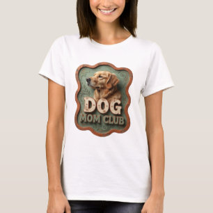 Camiseta Clube Mãe de Cachorro Laranja Vibrante Arte Usável