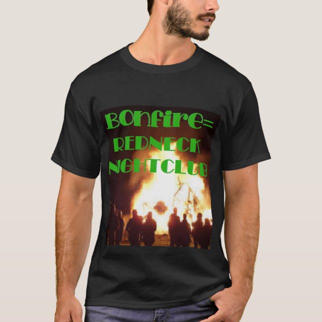 Camiseta Clube nocturno de Bonfire=Redneck (Frente)