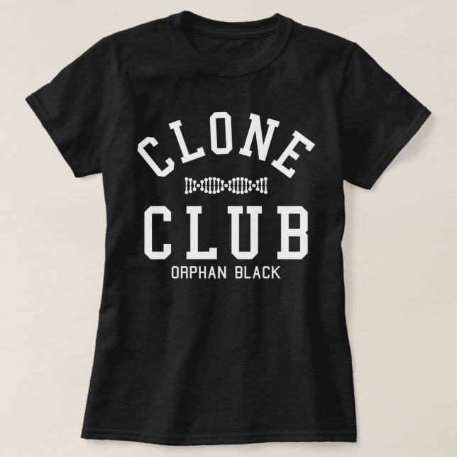 Camiseta Clube preto órfão do clone (Frente do Design)