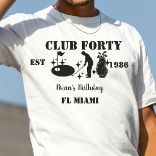 Camiseta Clube Quarenta Aniversário golfe Personalizado 40º