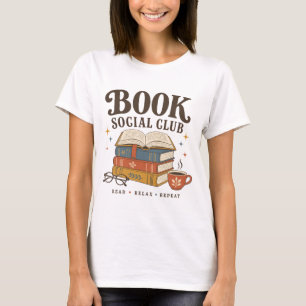 Camiseta Clube Social de Livros Retro Amante de Livros Leit