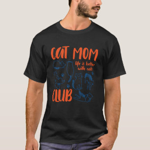 Camiseta Clube Social de Mãe de Gato Vida Melhor com Gatos 