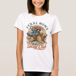 Camiseta Clube Social de Mães Ferozes Guaxinim Montado em R
