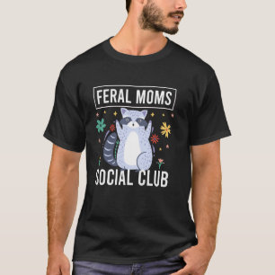 Camiseta Clube Social de Mães Ferozes Vida de Mãe Guaxinim 
