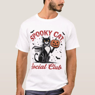 Camiseta Clube Social Gato Assustador PNG - Clássico Estilo