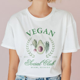 Camiseta Clube Social Vegano Personalizado Local e Ano
