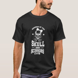Camiseta Clube Tesoura E Caveira Cabeleireiro Cabelereira C