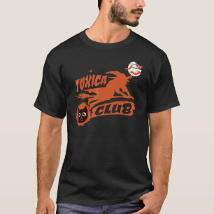 Camiseta Clube Toxica Halloween Bruja Com Gato Assustador T