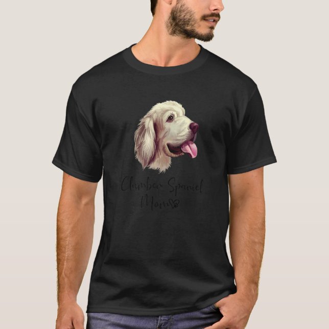 Camiseta Clumber Spaniel Mãe Cute Puppy Dog Proprietário Cl (Frente)