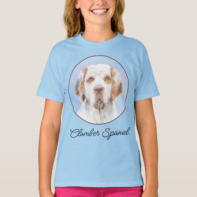 Camiseta Clumber Spaniel Painting - Cute Original Dog Art T (Frente)
