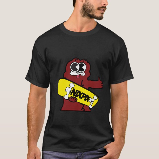 Camiseta Clyde com logotipo do skate de Nixpix (Frente)