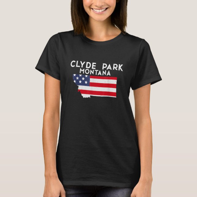 Camiseta Clyde Park Montana State America Viagem Montan (Frente)