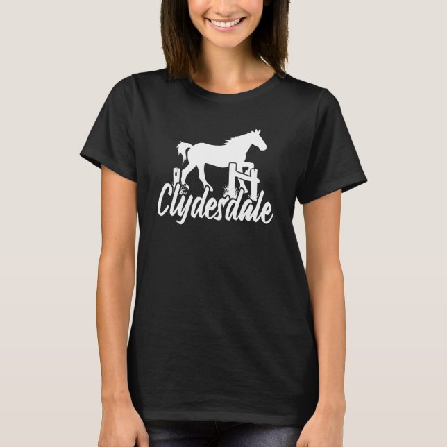 Camiseta Clydesdale Draft Horse Pun Horseback (Frente)