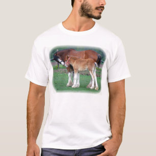 Camiseta Clydesdale e potro