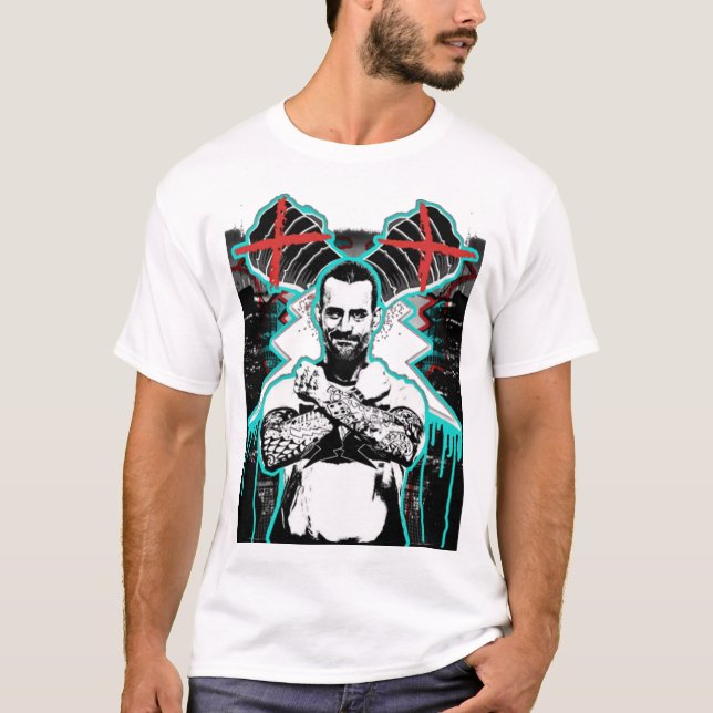 Camiseta Cm Punk T-ShirtCM PUNK ''X'' (BADART) (Frente)