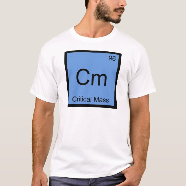 Camiseta Cm - T do símbolo do elemento da química da massa (Frente)