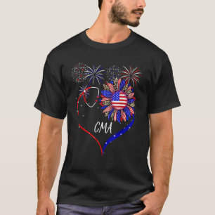 Camiseta Cma Enfermeira 4 De Julho Bandeira Americana Dos E