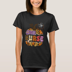 Camiseta CMA Enfermeira Abóbora de Halloween Leopardo Enfer