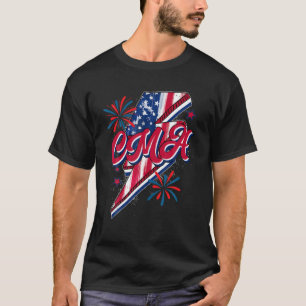 Camiseta CMA Lightning 4 De Julho Bandeira Americana Patrió