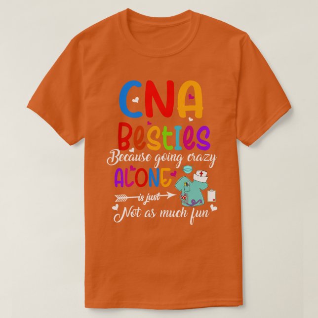 Camiseta CNA Amigos Certificados de Enfermagem CNA Bestie (Frente do Design)