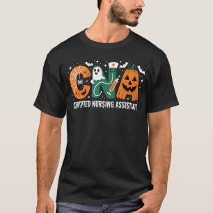 Camiseta CNA Enfermeira do Halloween Abóbora do Halloween E