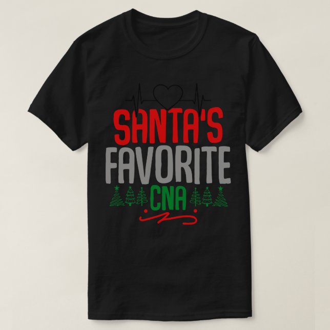 Camiseta cna favorita santas (Frente do Design)