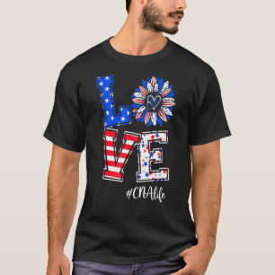 Camiseta Cna Life Love Happy Julho 4º Dia American Flag Fir
