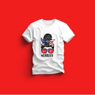 Camiseta CNA Life Messy Bun CnaLife - Presente para enferme