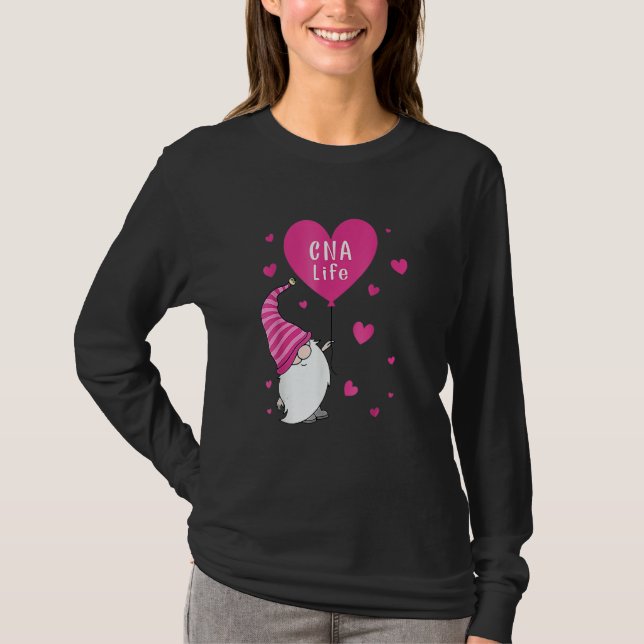 Camiseta Cna Life Valentine Gnome Nurse Valentines Day (Frente)