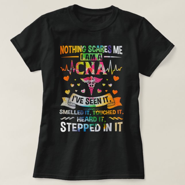 Camiseta CNA Nada me assusta, sou enfermeira de saúde da CN (Frente do Design)