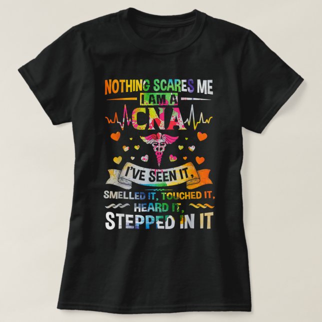 Camiseta CNA Nada me assusta, sou enfermeira de saúde da CN (Frente do Design)