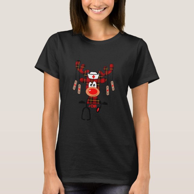 Camiseta CNA Nurse Reindeer Nurse Health Christmas Outfit f (Frente)