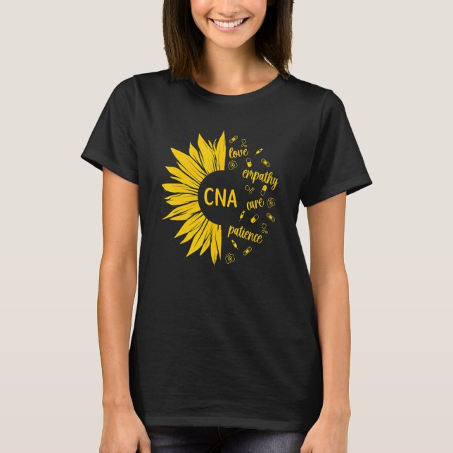 Camiseta CNA Nurse Sunflower Certified Nursing Assistant (Frente)