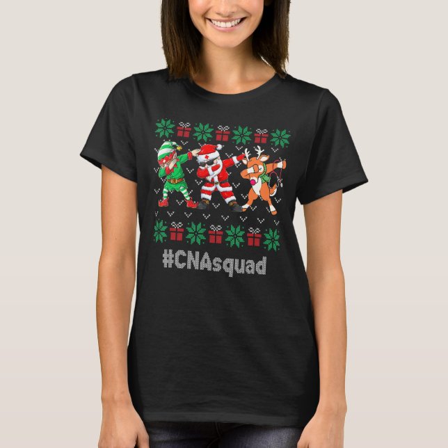 Camiseta Cna Squad Cute Dabbing Santa Claus Elf Reindeer Ug (Frente)