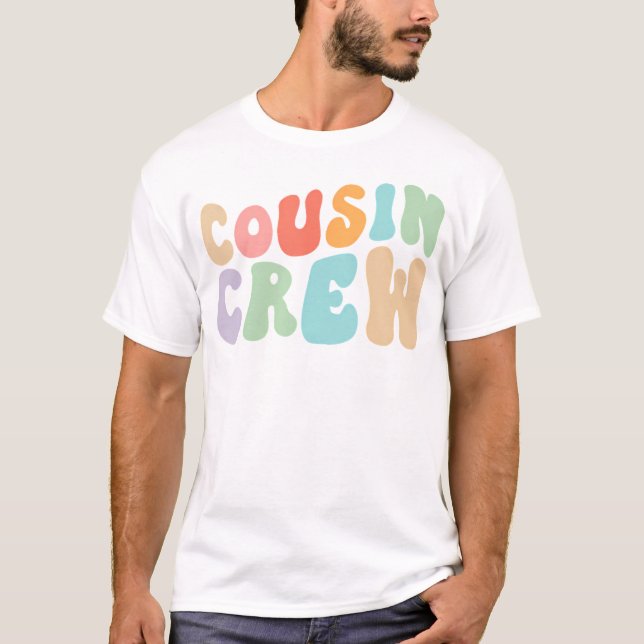 Camiseta Co-Combinação da Família Retro-Design da Cousin Cr (Frente)