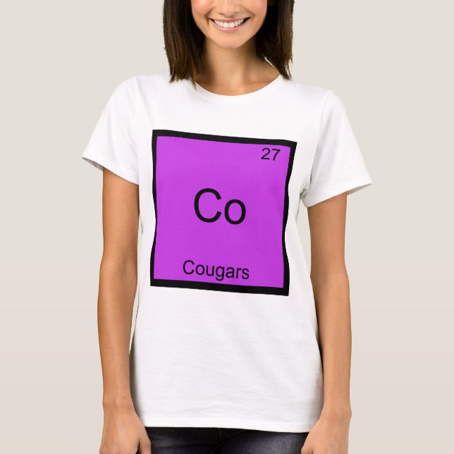 Camiseta Co - Cougars - Símbolo de Química de Elemento Engr (Frente)