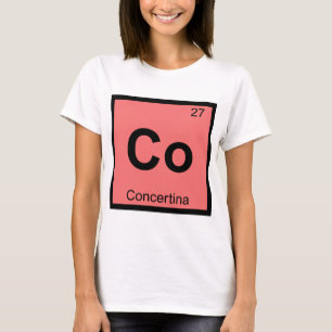 Camiseta Co - Música de Concertina Tabela Periódica de Quím