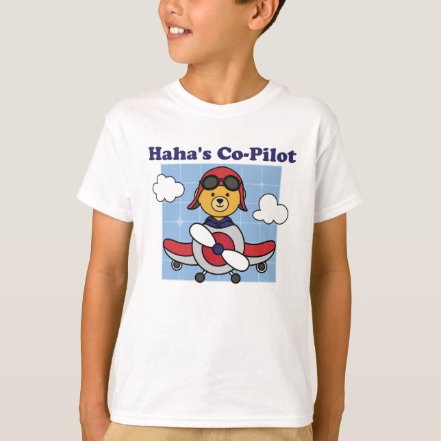 Camiseta Co-Piloto de Haha - Avião Cute (Frente)