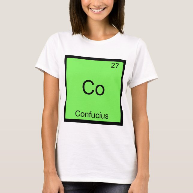 Camiseta Co - Símbolo do Elemento Químico de Confú (Frente)