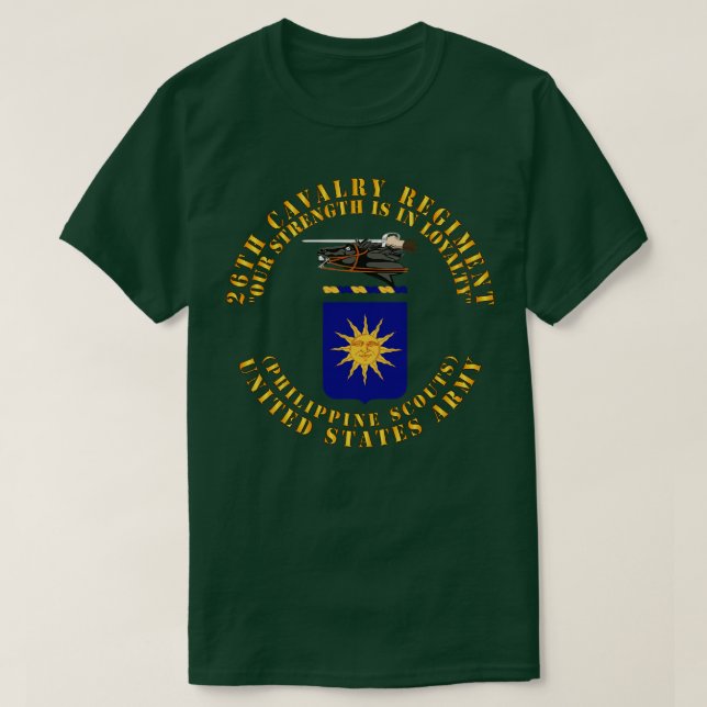 Camiseta COA 26º Regimento de Cavalaria Filipina Escoteiros (Frente do Design)