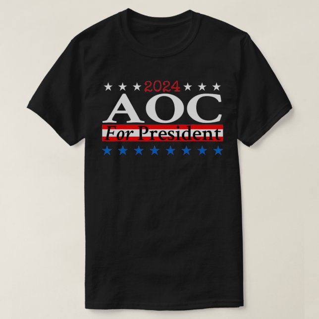 Camiseta COA do Presidente 2024 Aleandria Ocasio Cortez Cam (Frente do Design)