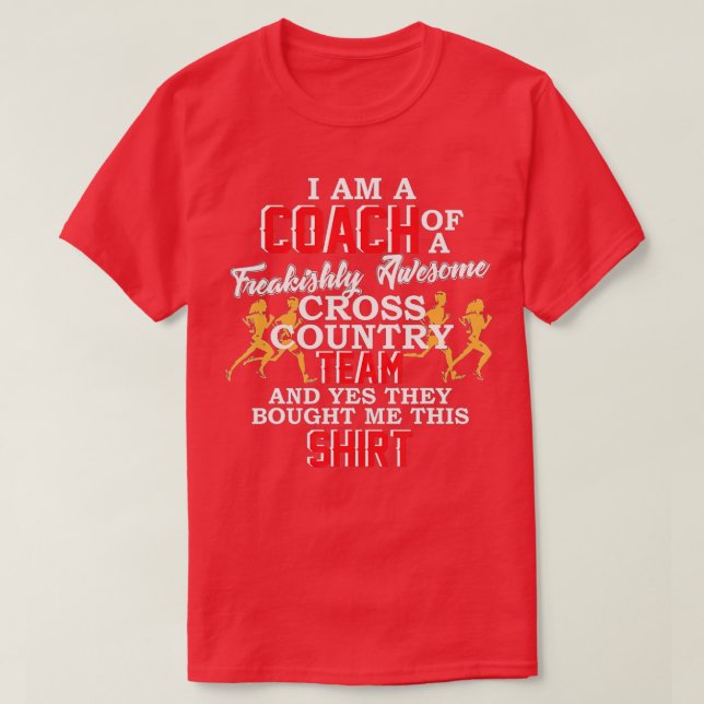 Camiseta Coach Cross Country  jogger track running funny gi (Frente do Design)
